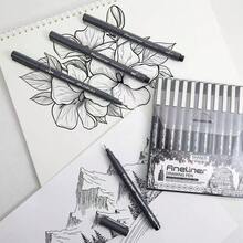 12pcs/Box Hook-Line Hand-Painted Special Brush, Student Waterproof Quick-Sketch Painting Water-Based Pen Set - Sets - View 4