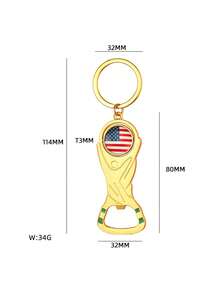 1pc 2026 World Cup Bottle Opener, Customized Fan Souvenir, Multifunctional Keychain, High-Quality Design - View 6