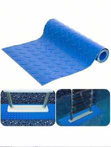 1 pieza Alfombra para escalón de piscina, Alfombra protectora para escalera de piscina, Revestimiento de piscina antideslizante de vinilo - Azul - Ver 14