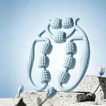 1个按摩滚轮，抗橘皮组织按摩器，身体腿部瘦身滚轮，瑜伽训练器，U型普拉提肌肉放松滚轮，腿部按摩滚轮，包含9个圆形腿部按摩器，肌肉放松，按摩，揉捏和放松滚轮 - 彩色 - 查看 11