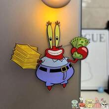 SpongeBob SquarePants 5件/1件 方形海綿寶寶卡通冰箱磁鐵，章魚哥、珊迪、圖案款，適用於廚房、辦公室白板、儲物櫃與洗碗機裝飾，可愛家居裝飾，理想派對小禮物，萬聖節與聖誕節禮物（隨機款式，需自行組裝） - 彩色 - 查看 9