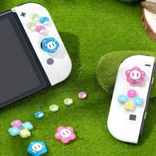 Switch 摇杆帽十字按钮贴纸，“可爱小蘑菇”硅胶摇杆套，兼容 OLED 显示屏。 - 查看 3