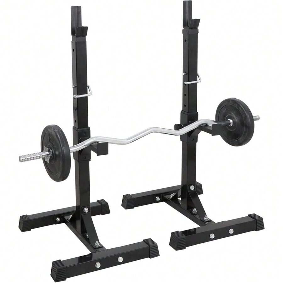 Adjustable Squat Rack Pair 41"-66" Sturdy Steel Barbell Bench Press Stand GYM/Home Gym Portable Dumbbell Racks Stand Max 550lbs - Other - View 1