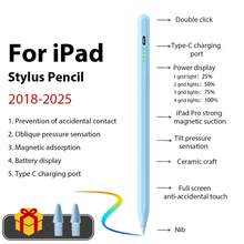 Bút cảm ứng tương thích với iPad 2018-2025 | Sạc nhanh USB-C, Độ nhạy nghiêng chất lượng pixel, Tương thích với iPad 11/10/9/6/A16, 7/6/5, Air M3/M2 13.4/12.9/11 | Bao gồm bút cảm ứng - Nhiều màu - Xem 8