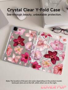Funda para tableta con patrón de flores de hibisco y lirio compatible con iPad Air 11 pulgadas M3 2025 / M2 2024, Air 5ta generación 2022, Air8 2026 (11/13 pulgadas), (A16) 11 pulgadas 11a generación 2025, compatible con Samsung Galaxy Tab, Kindle Paperwhite 12a generación 2024, espalda transparente, funda protectora con patrón de moda, función de suspensión y activación automática, protección de airbag, excelente opción tanto para uso en la oficina como para regalo. - Multicolor - Ver 5