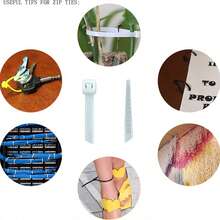 100 pièces Attaches de câble industrielles autobloquantes, 8 pouces (longueur de fixation 6,7 pouces), liens de câble en nylon, 6 couleurs assorties, 3*200 mm - 100 attaches de câble autobloquantes de qualité industrielle - Voir 4