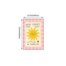1 pezzo "Ecco il sole, tesoro" opera d'arte da parete, decorazione retrò con stampa rosa a quadretti, cartellone sole stile boho adatto per camera dei bambini, soggiorno, camera da letto, tela dipinta senza cornice/con cornice/rotolo da appendere - Multicolore - Visualizzare 17