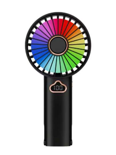 Mini Handheld Fan With Digital Display, 5 Speeds, Portable Quiet Desk Fan For Office, Dormitory, Outdoor Use, Rechargeable