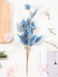 8/4/1 lá bạch đàn nhân tạo, tự làm bình hoa trang trí tường, trang trí phòng khách, phòng ngủ, nhà bếp, văn phòng, vật trang trí bàn tiệc cưới, trang trí trong nhà và ngoài trời cho mùa thu và mùa đông. - Màu xanh lam - Xem 4