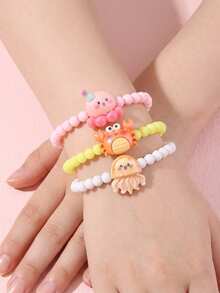 8pcs/Set Cute Ocean Creature Beaded Bracelet Set, Suitable For School, Daily Wear, And Festivals - Multicolor - View 2