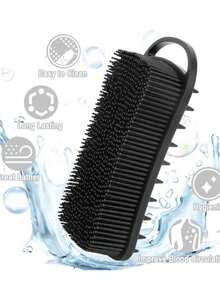 二合一硅胶身体去角质刷，男女通用，丝瓜络替代品，柔软硅胶材质，适合敏感肌肤，可用于背部、淋浴间及其他部位，硅胶去角质清洁刷，硅胶洗发沐浴刷，成人双面摩擦淋浴刷，按摩淋浴刷，浴室清洁工具 - 查看 6