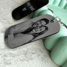 Personalized Engraved Stainless Steel Photo Keychain - Customized Family/Couple Photo Keepsake, Customizable Christmas Gift (For Him) - Multicolor - View 6