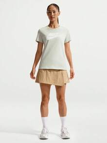 Nike 女士运动短裙短裤，夏季运动短裙裤，带防摩擦短裤，A字型纽扣裙，IR1649-286 - 卡其色 - 查看 5