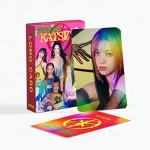 60pcs Laser Small Cards KATSEYE Glitter Cards Celebrity Fan Support Scratch-Resistant Film Photo Cards Double-Sided LOMO Cards Holographic Cards - Multicolor - View 2