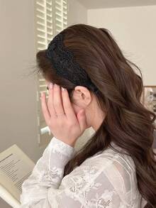 1PC Women's Floral Lace Headband White Black Hair Hoop Sweet Cute Bohemian Style Atmosphere Fashion Hair Accessory Hairband - 1 PC Lace Headband - View 14