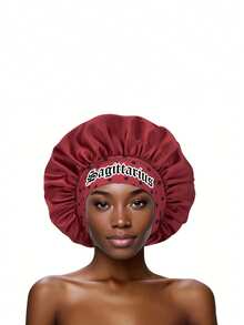 12 Constellation Women's Bonnet | Polka Dot Red Satin Sleep Cap, Protect Your Hair & Lock In All-Night Glamour Boho - Zodiac NSM87 Polka Dot Red - View 15