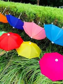 Paraguas mini impermeable, soporte para teléfono de motocicleta/bicicleta, adorno decorativo de jardinería, paraguas en miniatura - Multicolor - Ver 8
