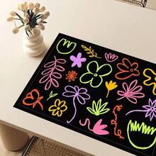 1pc/4pcs/6pcs/8pcs Abstract Floral Pattern Linen Placemats, Suitable For Dining Table, All Season Decor, Modern Washable Table Mats, Room Decor, Coasters, Kitchen Dining Mats, Indoor Outdoor Party Decoration, Home Decor, Ideal Gift - Multicolor - View 3