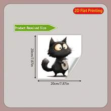 1pc Cute Funny Black Cat Holding Toilet Paper Sticker, Removable Self-Adhesive Waterproof PVC Material, Suitable For Bathroom, Bedroom, Toilet Lid Or Water Tank Decoration - Toilet Stickers - View 3