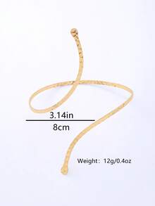 1 pièce Bracelet de cheville asymétrique géométrique minimaliste, bijou de pied en métal à la mode pour un port quotidien, convient pour un style de tous les jours, printemps/été, style de rue - Or jaune - Voir 7