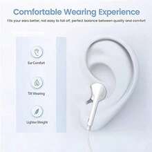 1 pieza Auriculares con cable in-ear, puerto Tipo-C/3.5mm/Lightning, sonido estéreo de alta fidelidad, a prueba de ruido con control de volumen, compatible con iPhone/y otros teléfonos inteligentes - Ver 3