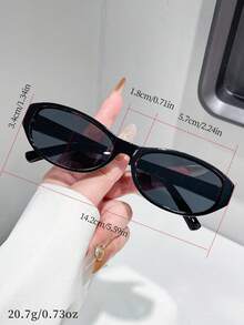 1 chiếc kính thời trang gọng mắt mèo cổ điển, kính thời trang nữ thích hợp cho các dịp thường ngày, đi biển, du lịch, dự tiệc, làm quà tặng, phối đồ hàng ngày, phong cách Y2K. - màu đen - Xem 4
