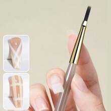 1pc Or Multi-Pack Plaid Pattern Nail Art Brushes, Manicure Painting Tools - Champagne - View 7