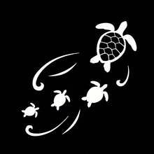 Attractive Turtle Family Stickers - Rearview Mirror Stickers, Vinyl Stickers, Durable Car Rearview Mirror Decals, Suitable For Cars, Trucks, SUVs, Windows, Laptops - Self-Adhesive, Car Stickers, Car Accessories - A - View 8
