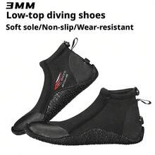OUZO 3mm Neoprene Dive Boots, Low-Cut Wetsuit Shoes With Non-Slip Sole - Black - View 7