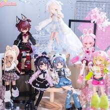 可愛寵物系列 BJD 盲盒，收藏級電子寵物遊戲世界 1/12 可動娃娃，可愛可動換裝娃娃收藏級人偶套裝，生日聖誕禮物 - 彩色 - 查看 1