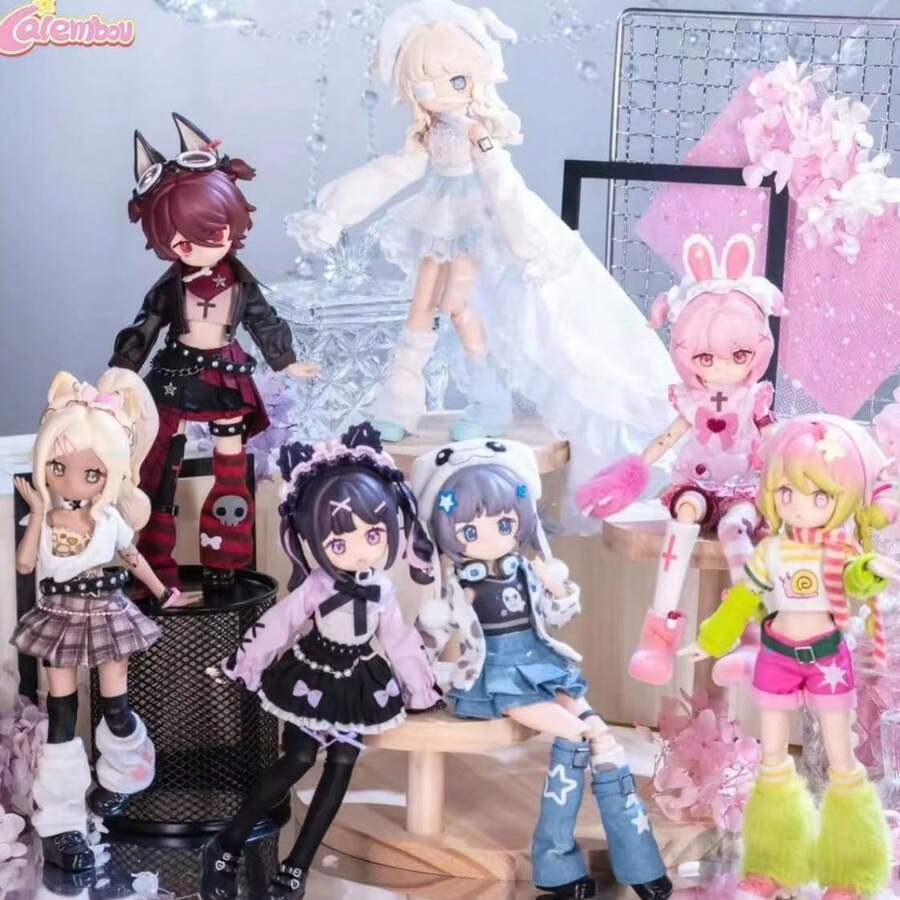 可愛寵物系列 BJD 盲盒,收藏級電子寵物遊戲世界 1/12 可動娃娃,可愛可動換裝娃娃收藏級人偶套裝,生日聖誕禮物 - 彩色 - 查看 1