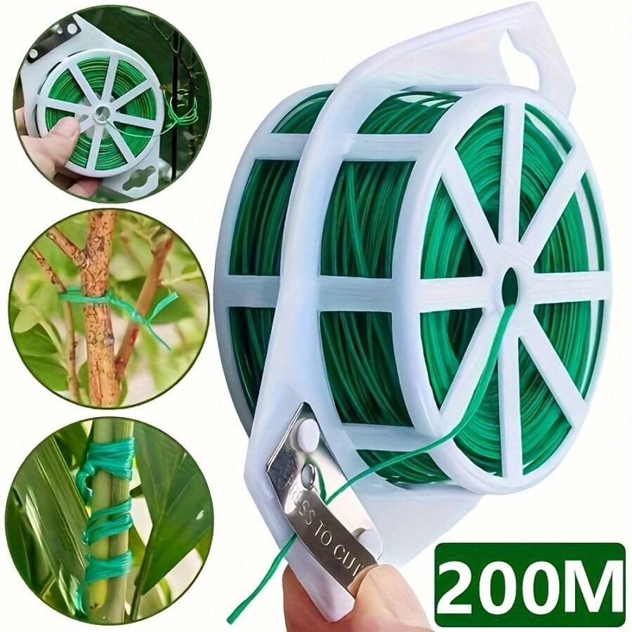1 件装花园植物绑扎带,50/100 米塑料涂层园艺铁丝,带剪钳,适用于园艺、家庭和办公室。 - 札帶 - 查看 1