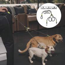 Tali Anjing Kuat untuk Anjing Besar, Cocok untuk Lari dan Latihan di Luar Ruangan. Tali Anjing Multifungsi Penting untuk Berjalan-jalan. Tali Anjing Ganda Anti Kusut - MultiWarna - View 2