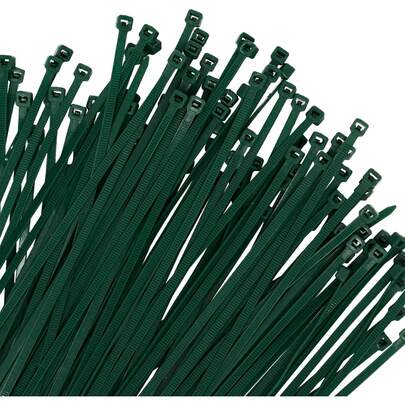 100 chiếc dây buộc cáp nylon màu xanh lá cây dài 20cm, loại tự khóa chịu lực cao, sức chịu tải 40lbs, đa năng dùng để quản lý dây điện.