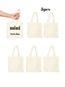 Bộ 1/5/10/20 chiếc, túi tote vẽ tranh bằng vải canvas màu be nhiều kích cỡ, túi xách tay, túi đựng đồ, túi mua sắm. - túi xách - Xem 22