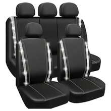 防滑水钻汽车座椅套套装，闪亮水钻防水仿皮材质，背面带拉链，通用汽车闪亮水晶条，适合可爱女孩，银色 - A - 查看 14