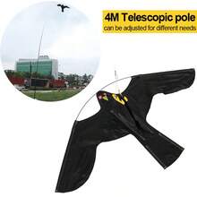Birds Repeller Scarer Hawk Kite Crops Protecting With 4 M Telescopic Pole - Black - View 9