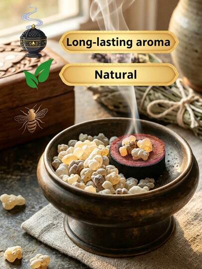 15克/40克/100克，乳香，独特持久的香味，适合焚香，不含添加剂，浓郁油润，香气浓郁，可与香炉一起使用，耐火，适合室内空气清新、助眠、放松、集中注意力、瑜伽、招待客人和馈赠。