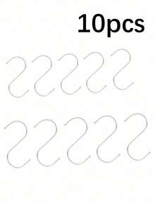 10/5pcs S-Shaped Hooks, Stainless Steel Metal Hangers, Suitable For Kitchen, Workshop, Bathroom, Garden, Household Essential - A - View 12