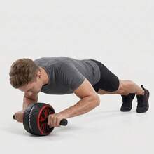 Stainless Steel Abdominal Roller Core And Chest Muscle Training Wheel - Non-Electric Home Fitness Equipment For Core Strength, Balance, And Exercise, Durable Black Design With Red Decorations, Fitness Accessories, Stylish Exercise Tool, Sturdy Structure - Black - View 1