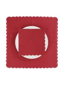 20pcs/40pcs/60pcs 2-Ply Soft Bordeaux Red Napkins, Unfolded Size 31.8cm*31.8cm, For One-Time Party Lunch, Guest Towels, Decorative Paper, Birthday Decoration, Wedding Anniversary, Graduation Party Decor - Bordeaux Red - View 1