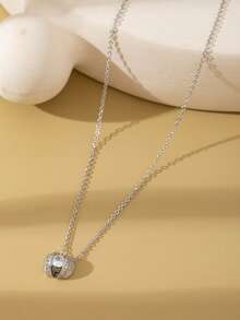 1件时尚休闲铜锆石漂浮星球造型简约百搭颈链，适合日常佩戴，亦可作为礼物 - 星球 - 查看 6