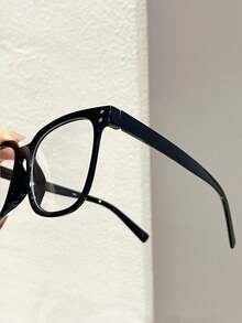 1 chiếc kính thời trang vuông tối giản, tròng kính trong suốt, phù hợp để đeo hàng ngày, unisex - Trong sáng - Xem 3