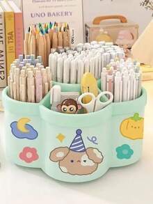 360 Degree Rotating 4-Tier Desk Organizer Rack, Heavy Duty PP Plastic Storage Box, Space Saving Thickened Desktop Organizer Box, Suitable For Office, School, Home, Portable Organizer Box For Pens, Pencils, Makeup Brushes, Fit For Small Spaces - Multicolor - View 15