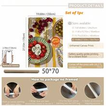 1 Peça Impressão em Tela Arte de Parede, Arte de Parede de Cozinha Mediterrânea, Pôster de Natureza-Morta de Alimentos, Arte de Restaurante Colorida, Ilustração de Salada de Frutas, Decoração de Parede Estilo Fazenda, Decoração de Parede Estética, Decoração Doméstica, Pôster de Apartamento, Decoração de Arte, Decoração de Quarto, Decoração de Sala, Decoração de Banheiro, Decoração de Feriados, À Prova d'Água, Pôster de Escritório - Arte de cozinha - Visão 15