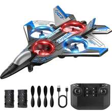 RC Toy Airplane With 360° Rotation And LED Lights, EPP Body Drone For Kids - Blue - View 2