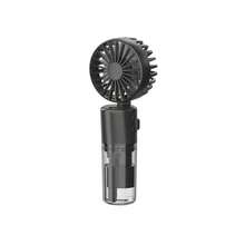 1 pieza Ventilador de niebla plegable de mano, ventilador de niebla recargable por USB con cordón, 800mAh, 4 modos de velocidad del viento, mini ventilador de escritorio para el hogar, la oficina, los viajes - Multicolor - Ver 11