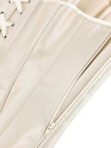 Áo corset cúp ngực, áo định hình không dây với 11 gọng định hình eo, khóa kéo bên hông, phù hợp cho biểu diễn sân khấu, dáng ôm sát. - Màu be - Xem 6