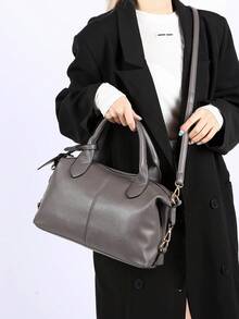 1 Piece Fashionable Women's Shoulder Bag, Suitable As A Mother's Day Gift, Minimalist And Casual Design, Shoulder And Crossbody Bag For Ladies, Bag For Middle-Aged Moms, Leather - 明亮 - 查看 9