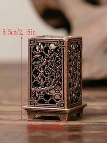1pc Chinese Traditional Plum Blossom, Orchid, Bamboo & Chrysanthemum Design Metal Incense Holder, Suitable For Home Aromatherapy, Alloy Incense Burner Stand - No Incense Decor - Multicolor - View 16